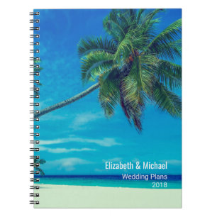 Carnet Plage de sable blanc avec plans Mariages de palmie