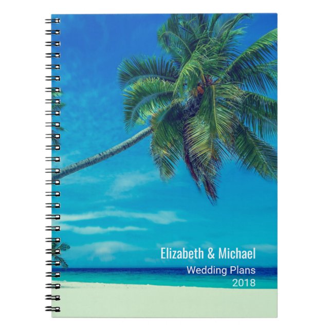 Carnet Plage de sable blanc avec plans Mariages de palmie (Devant)