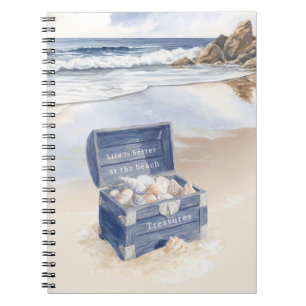 Carnet Plage des coquilles de poitrine bleue