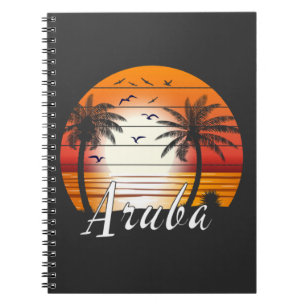 Carnet Plage d'été vintage Aruba Palm Trees