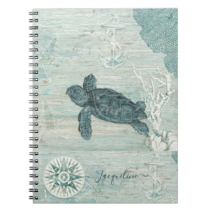 Carnet Plage Nautique Tortue de mer Starfish Blue Driftwo