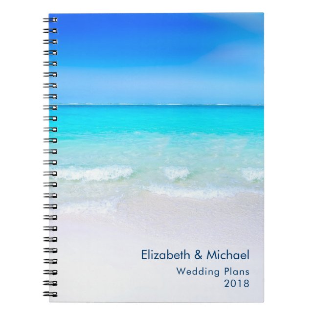 Carnet Plage tropicale avec des plans d'un mariage de mer (Devant)