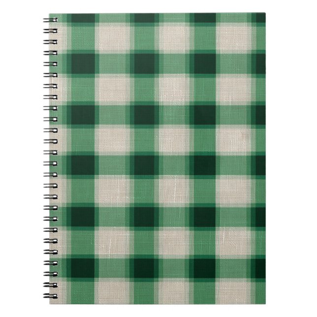 Carnet Plaid à la crème verte (Devant)