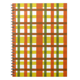 Carnet Plaid les années 70 orange jaune