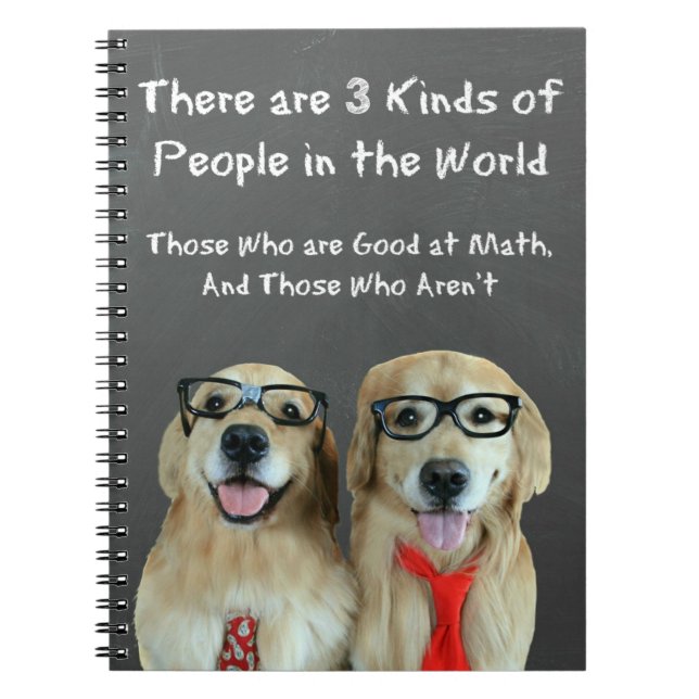 Carnet Plaisanterie drôle de maths de golden retriever (Devant)