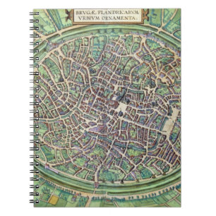Carnet Plan de ville de Bruges, de 'Civitates Orbis