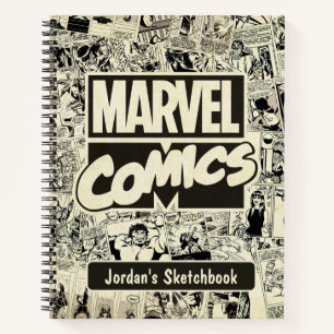 Carnet Plan Motif des pages de bandes dessinées Marvel