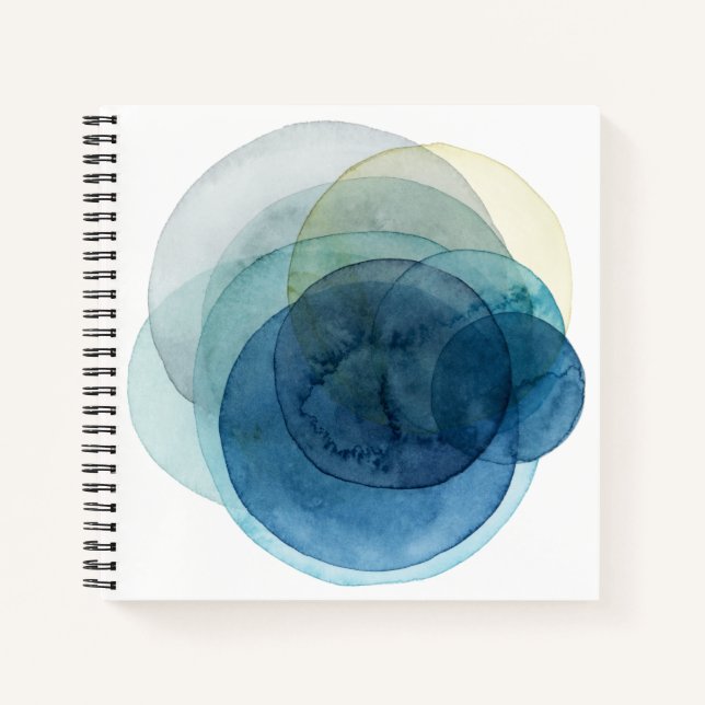 Carnet Planètes en évolution - Cercles d'aquarelle (Devant)