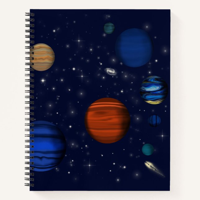 Carnet Planètes et galaxies dans l'espace (Devant)