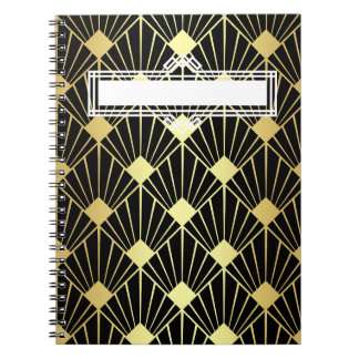 Carnet Planificateur/calendrier blanc géométrique Art déc