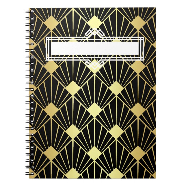 Carnet Planificateur/calendrier blanc géométrique Art déc (Devant)