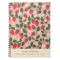 Planificateur de Baby shower vintage à fraise rose