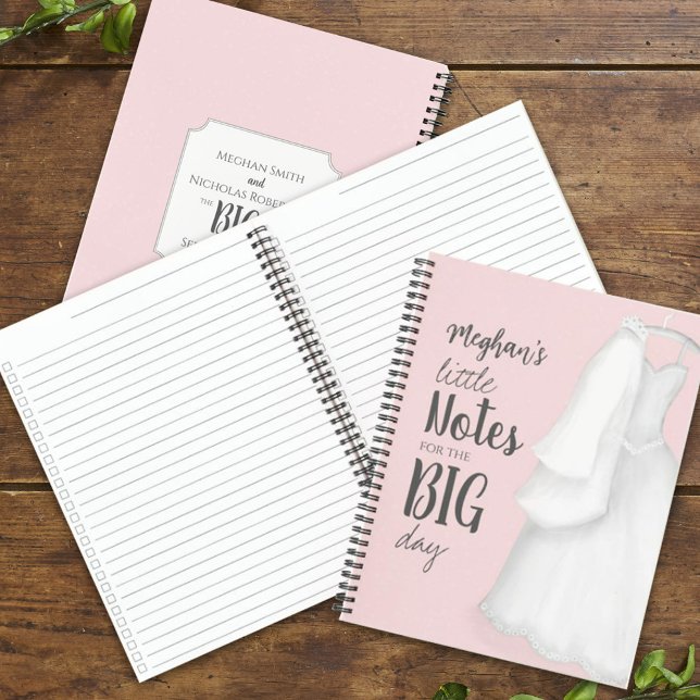 Carnet Planificateur de mariées Mariage rose Personnalisé (Pink watercolor wedding planner notebook. )