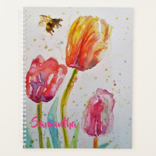 Carnet Planificateur Fleurs de Tulipe Rose