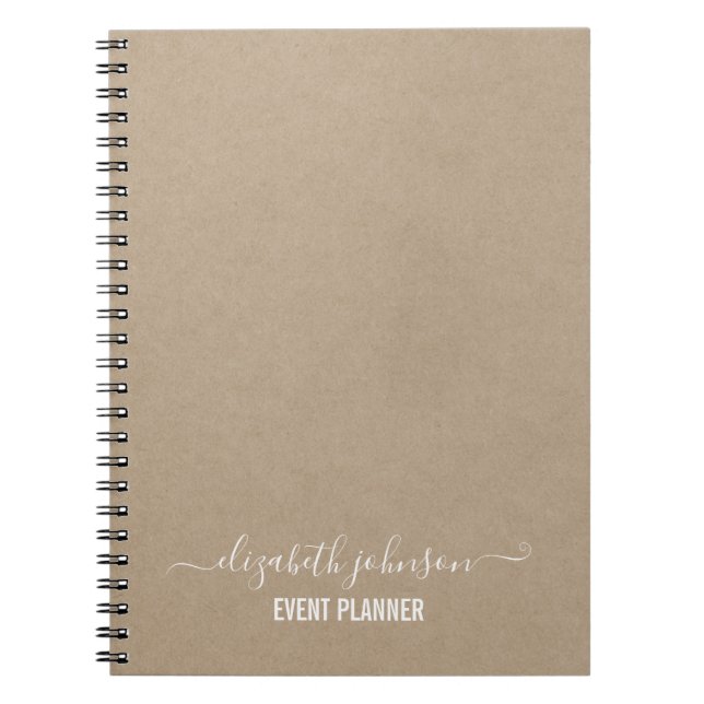 Carnet Planificateur Kraft minimaliste moderne (Devant)