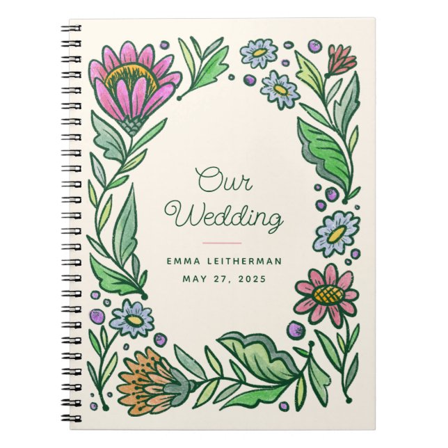 Carnet Planification des Mariages floraux scandinaves art (Devant)