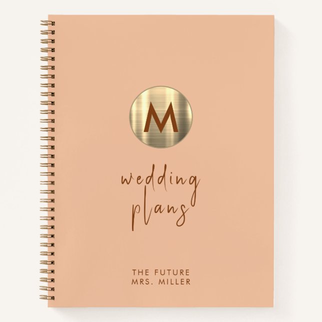 Carnet Planification Mariage simple et élégante de Monogr (Devant)