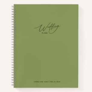 Carnet Plans de Mariage vert Moss