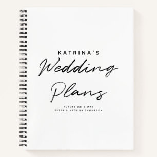 Carnet Plans Mariages simples en noir blanc moderne