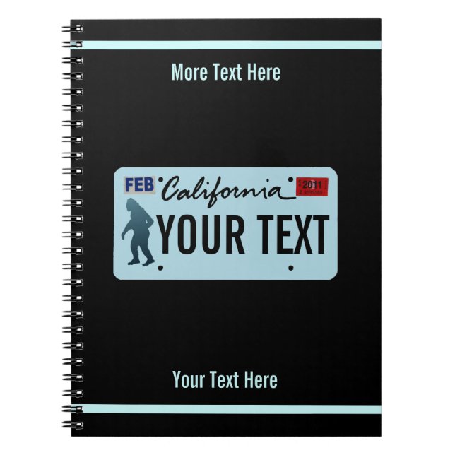 Carnet Plaque de licence California Sasquatch (Devant)