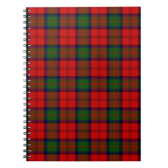 Carnet Plaque vert rouge tartan MacDuff (Devant)