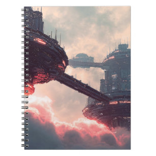 Carnet Plates-formes futuristes dans les nuages au crépus