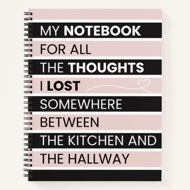 Carnet  Playful Pink & Black Stripes  (Devant)