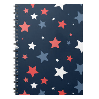 Carnet Playful Red White Blue Star Notebook