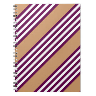 Carnet Plum et blanc cinq bandes motif avec bronzage