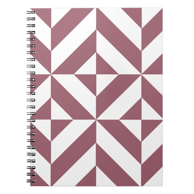 Carnet Plum Geometric Deco Cube Pattern (Devant)