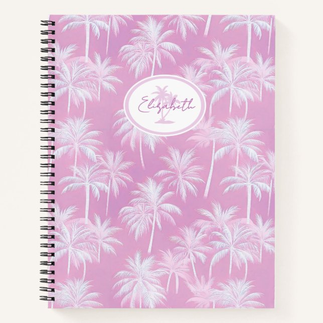 Carnet Plum Motif de silhouette de palmier hawaïen ID1093 (Devant)