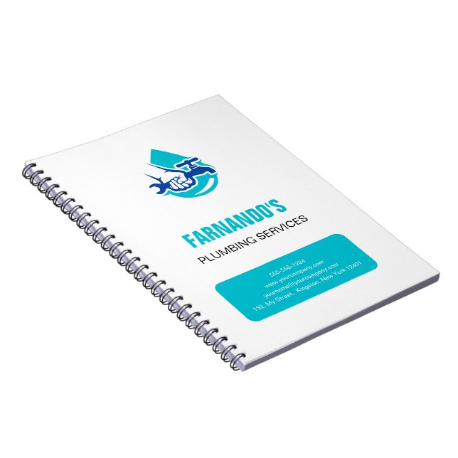 Carnet Plumbing Service Water Drop Logo Plumber Business (Côté Droit)
