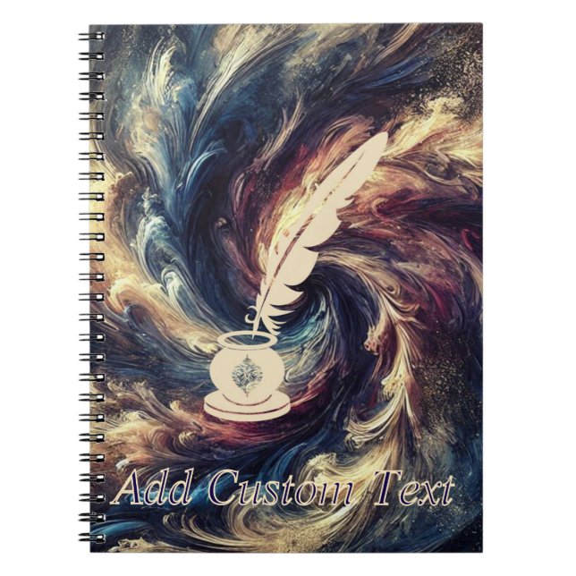 Carnet Plume Moderne Art Abstrait (Devant)