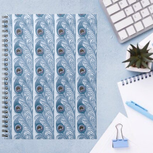 Carnet Plumes bleu Peacock