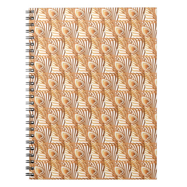 Carnet Plumes de paon de soleil Art nouveau design (Devant)