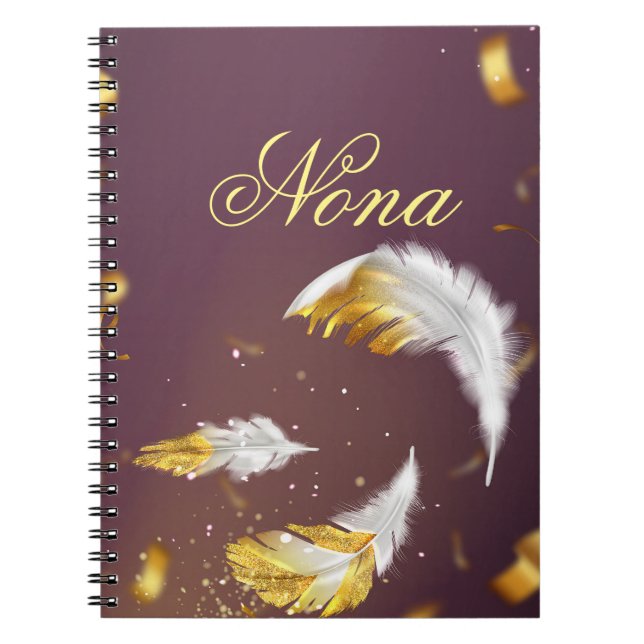 Carnet plumes dorées (Devant)