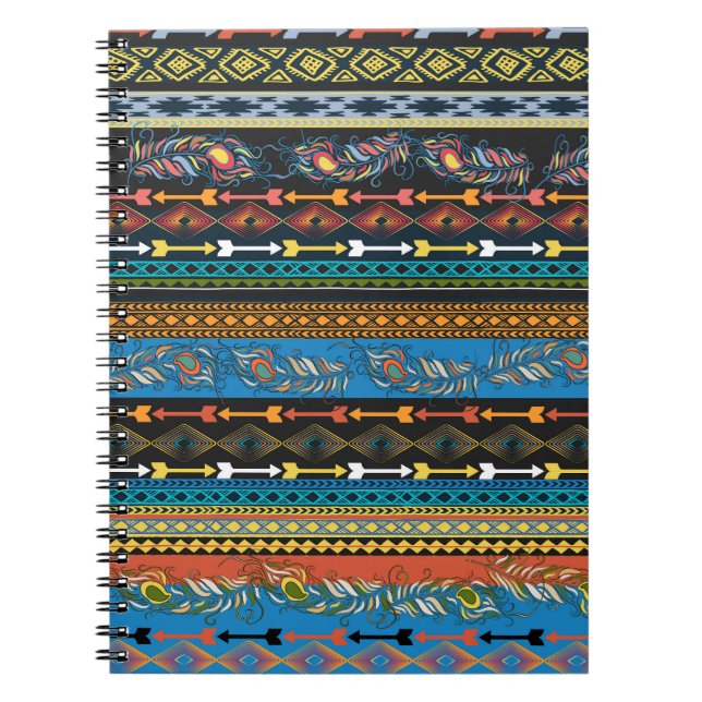 Carnet Plumes ethniques : Broderie Boho Chic (Devant)