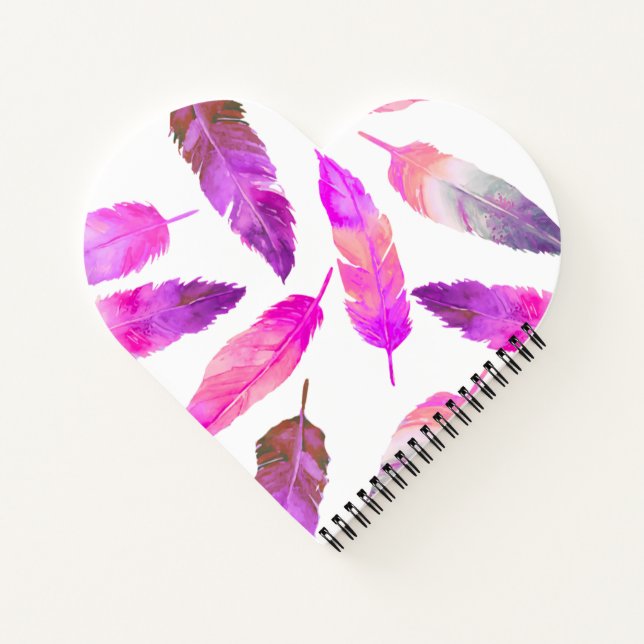 Carnet Plumes roses (Dos)