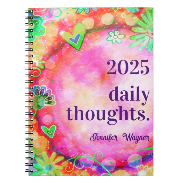Carnet Plutôt Rose Floral Inspirant "Inspirivity" tendanc (Devant)