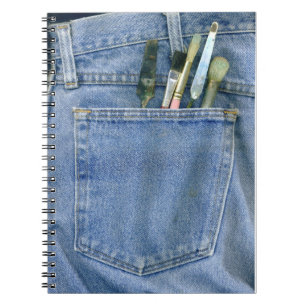 Carnet Poche de denim avec des brosses