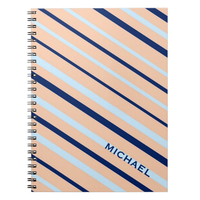 Carnet Poche et bleu diagonale triés Personnalisé (Devant)