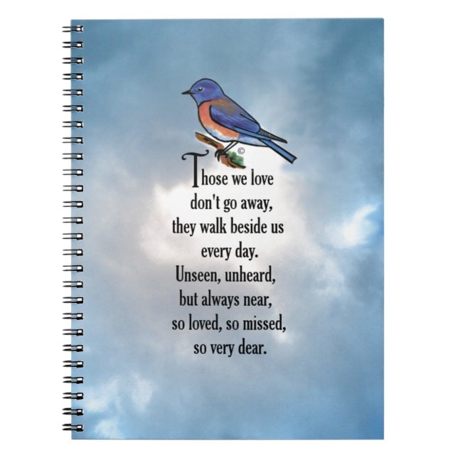 Carnet Poème "ainsi aimé" d'oiseau bleu (Devant)