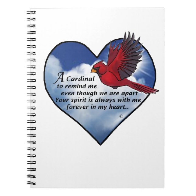 Carnet Poème cardinal de coeur (Devant)