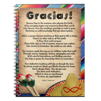 Carnet Poème d'appréciation de professeur de Gracias