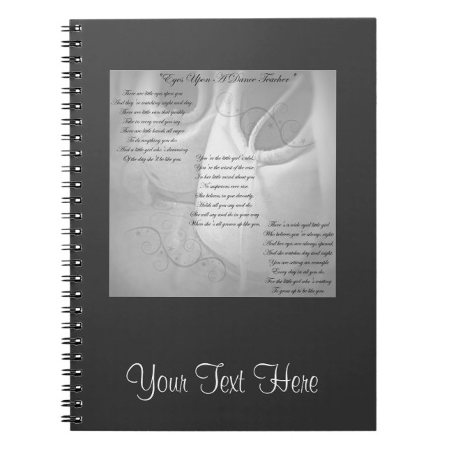 Carnet Poème de professeur de danse (Devant)