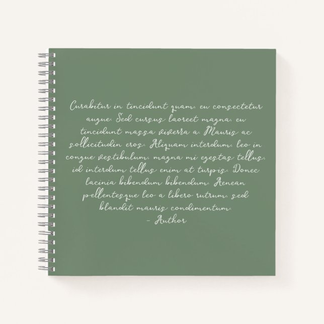 Carnet Poème personnalisé, chanson lyrique, citation (Devant)