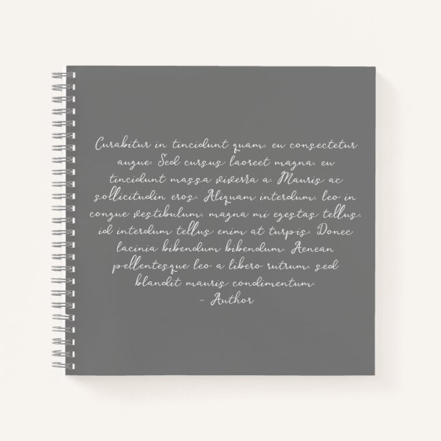 Carnet Poème personnalisé, chanson lyrique, citation (Devant)