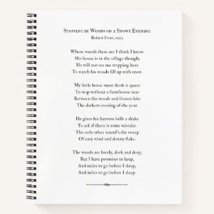 Carnet Poésie Lover's Notebook, Stopping by Woods, Frost