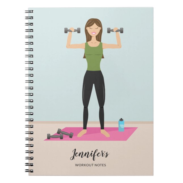Carnet Poids Lifting entraînement Fille physique personna (Devant)