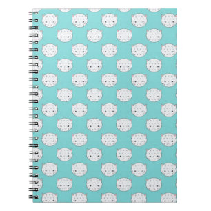 Carnet Point blanc chaton visage sur sarcelle